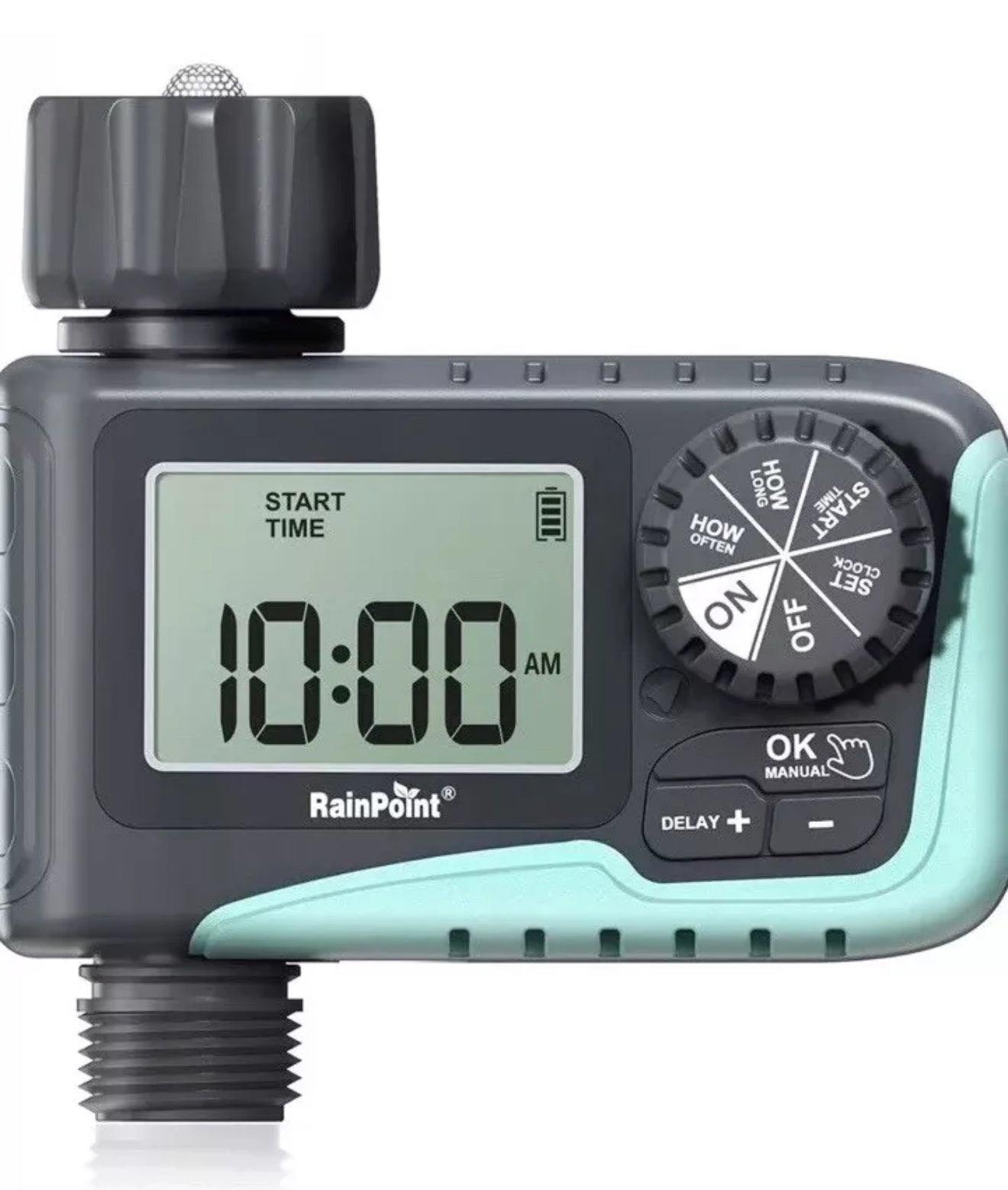 Temporizador de Manguera de 1 zona con retardo de lluvia, riego manual, sistema controlador de riego automático RainPoint