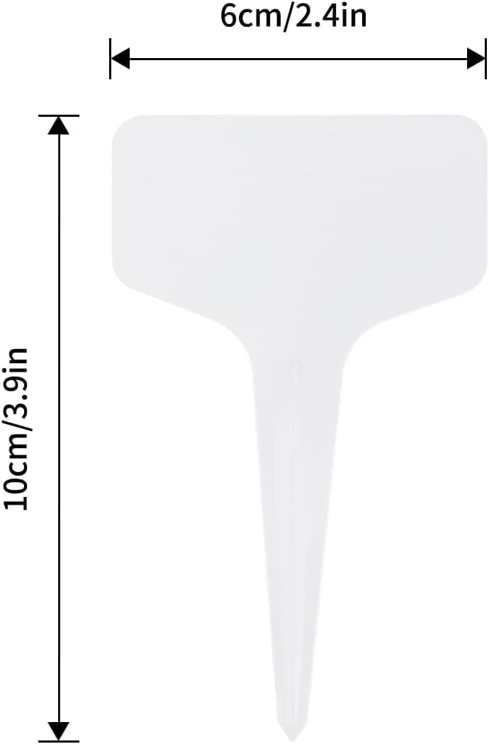 Etiqueta para Plantas tipo T blancas resistentes al agua 6 x 10cm (25 Pcs)