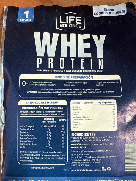 Whey Protein Cookies and Cream 25 gr