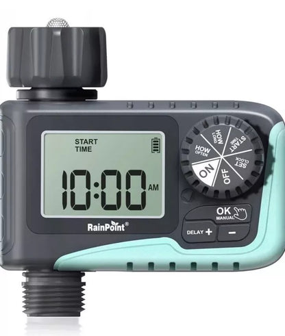 Temporizador de Manguera de 1 zona con retardo de lluvia, riego manual, sistema controlador de riego automático RainPoint