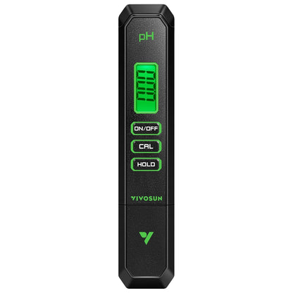 Medidor digital de pH, 0,01 pH de alta precisión, tipo bolígrafo para hidroponía, bebida doméstica, piscina y acuario, negro, certificado UL Vivosun