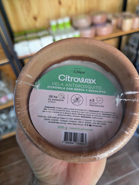 Vela Citrowax 200gr citronela-menta-eucalipto