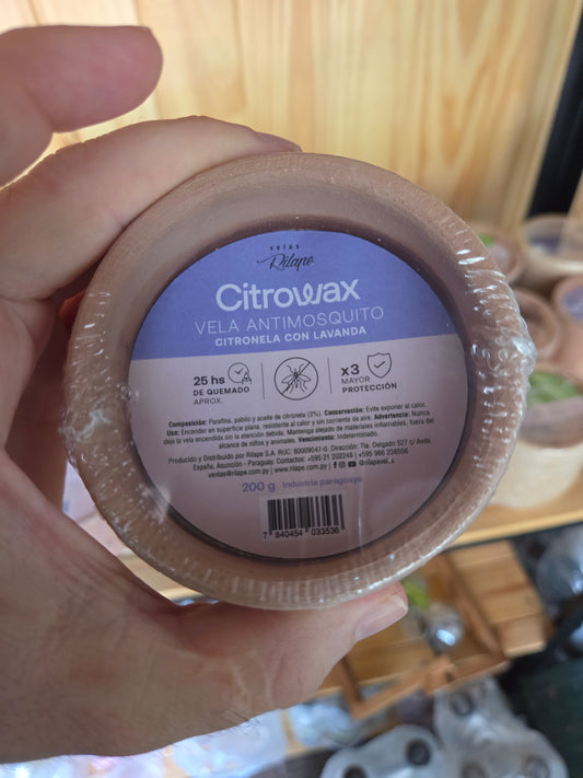 Vela Citrowax 200gr citronela-lavanda